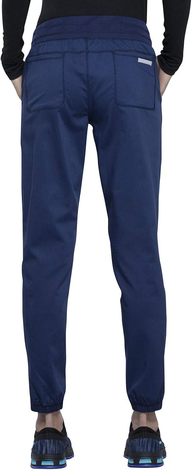 imageCherokee Women Scrub Set VNeck OR Top WW657 Natural Rise Jogger Scrub Pant with Elasticized Waistband WW011Navy