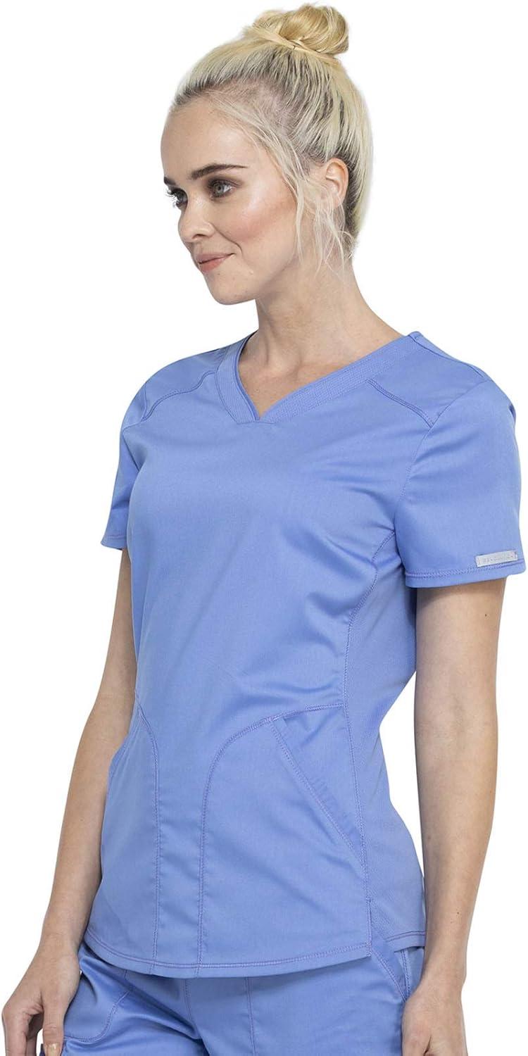 imageCherokee Women Scrub Set VNeck Scrub Top WW601 with Mid Rise Scrub Jogger Pants WW115Ciel