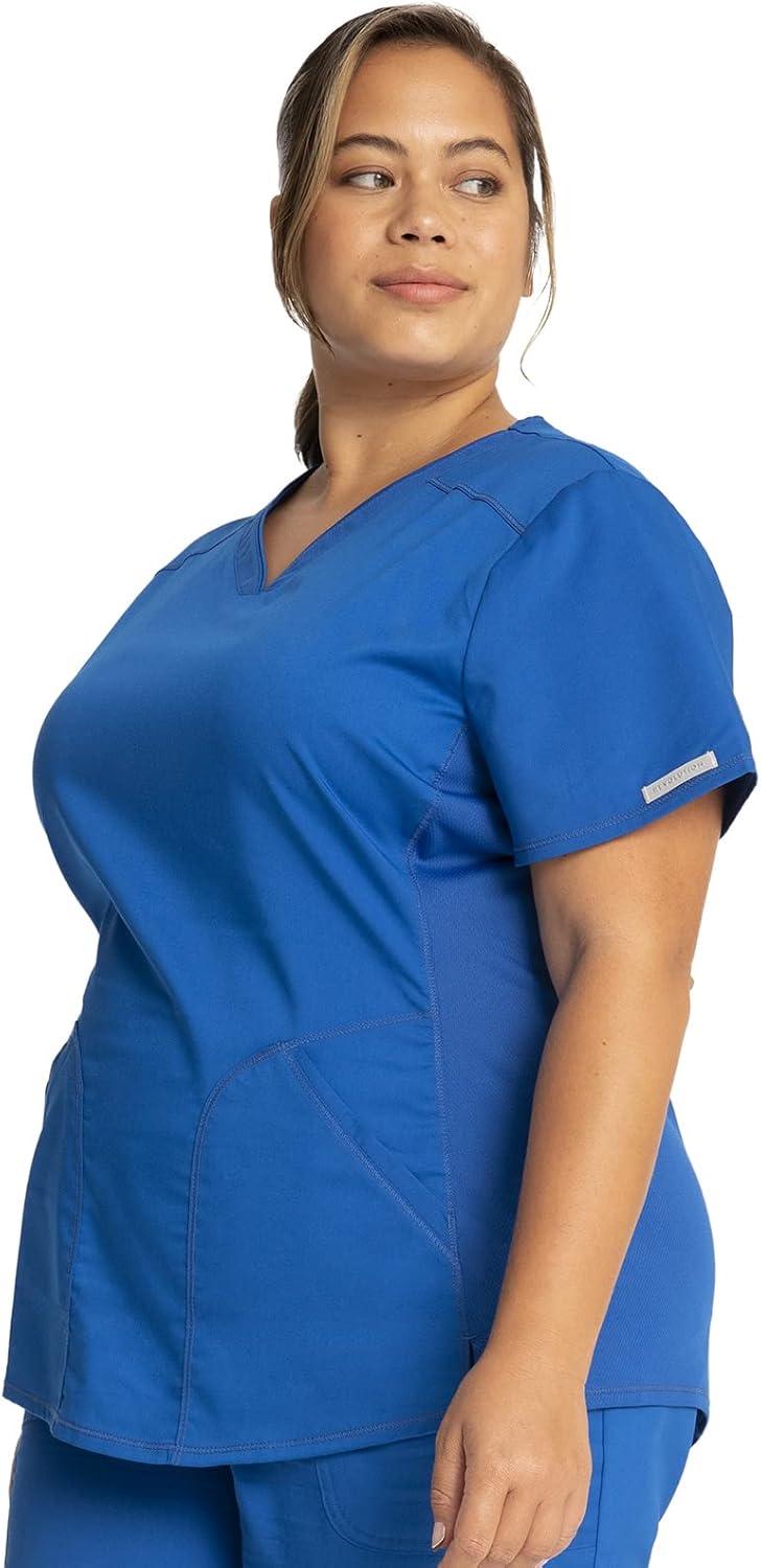 imageCherokee Women Scrub Set VNeck Scrub Top WW601 with Mid Rise Scrub Jogger Pants WW115Royal