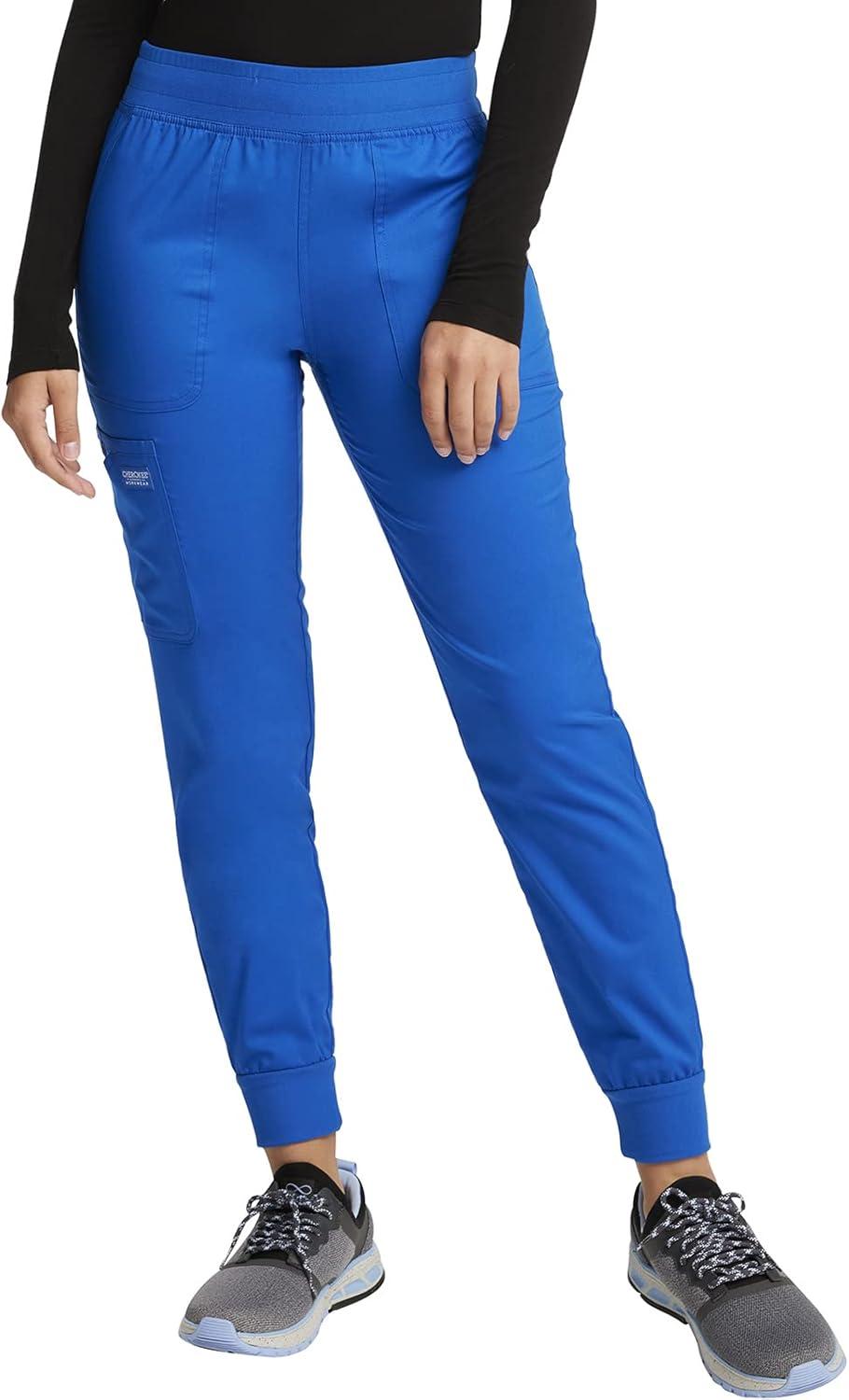 imageCherokee Women Scrub Set VNeck Scrub Top WW601 with Mid Rise Scrub Jogger Pants WW115Royal