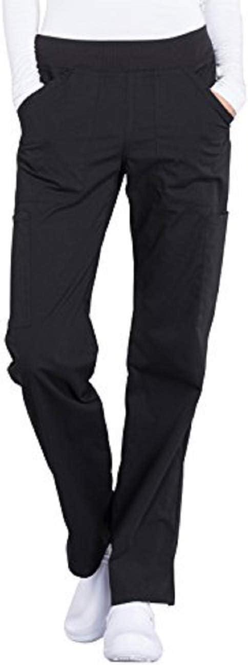 imageCherokee Women Scrubs Set Workwear Professionals WW665 VNeck Top amp WW170 Mid Rise Straight Leg Pullon Cargo Pant Black 4XL Top 3XL Pant