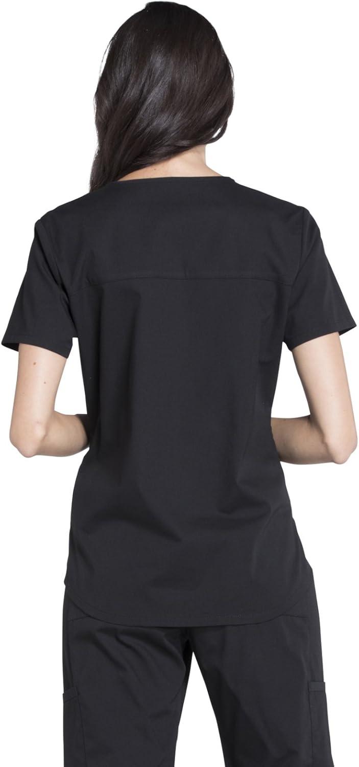 imageCherokee Women Scrubs Set Workwear Professionals WW665 VNeck Top amp WW170 Mid Rise Straight Leg Pullon Cargo Pant Black 4XL Top 3XL Pant