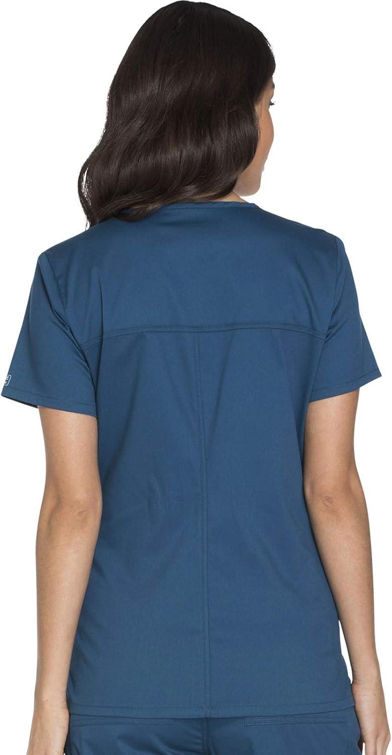 imageCherokee Womens Scrub Set 3 Pockets VNeck Top WW630 With 4 Pocket Mid Rise Drawstring Cargo Pant 4044Caribbean Blue