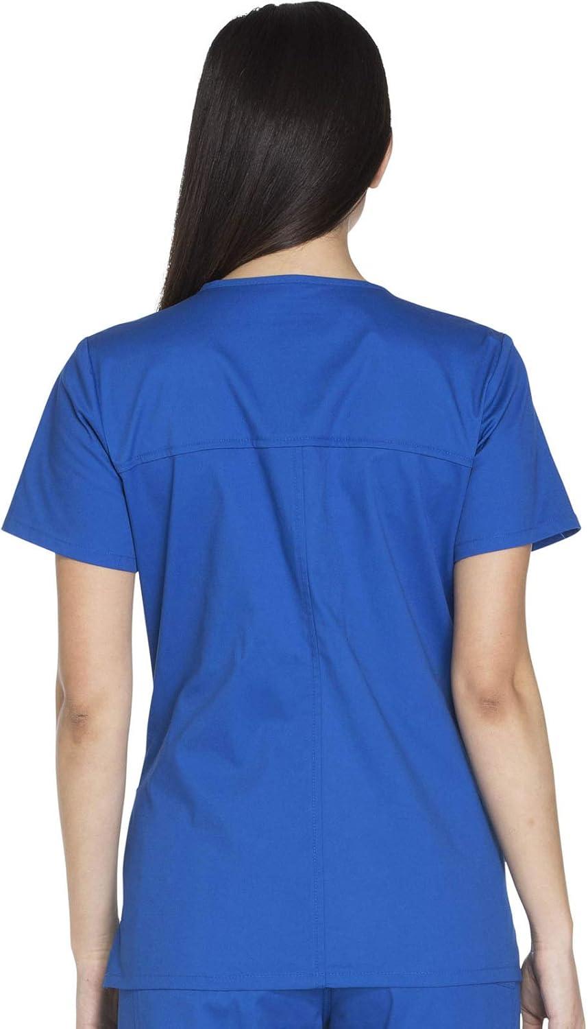 imageCherokee Womens Scrub Set 3 Pockets VNeck Top WW630 With 4 Pocket Mid Rise Drawstring Cargo Pant 4044Royal
