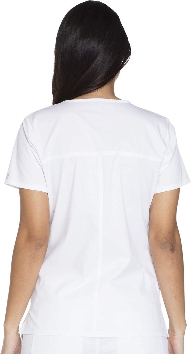 imageCherokee Womens Scrub Set 3 Pockets VNeck Top WW630 With 4 Pocket Mid Rise Drawstring Cargo Pant 4044White
