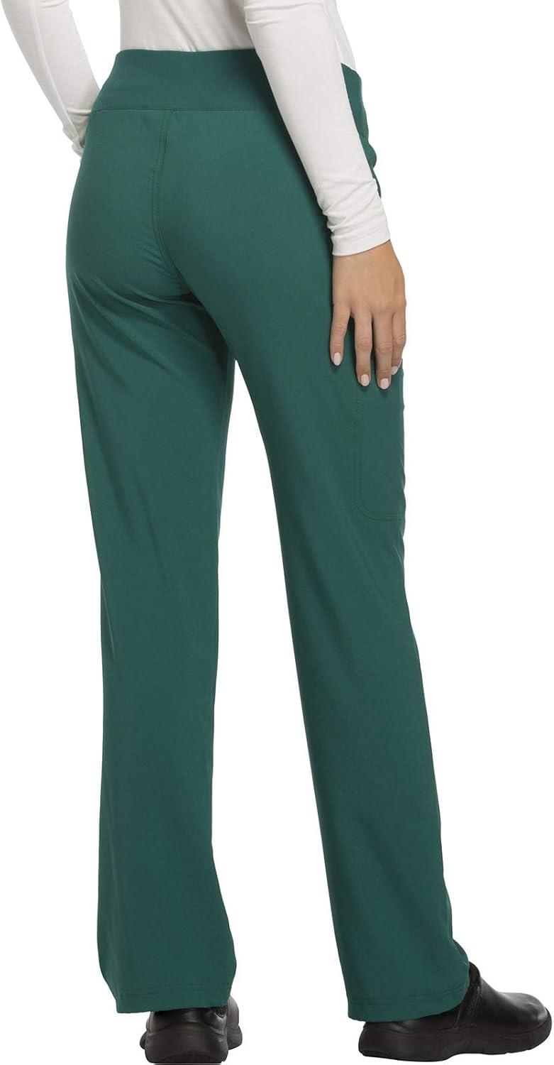 imageCherokee Womens Scrub Set Contemporary Fit Mid Rise 6 Pocket Straight Leg Pant CK002 and 4 Pocket VNeck Top CK605Hunter Green