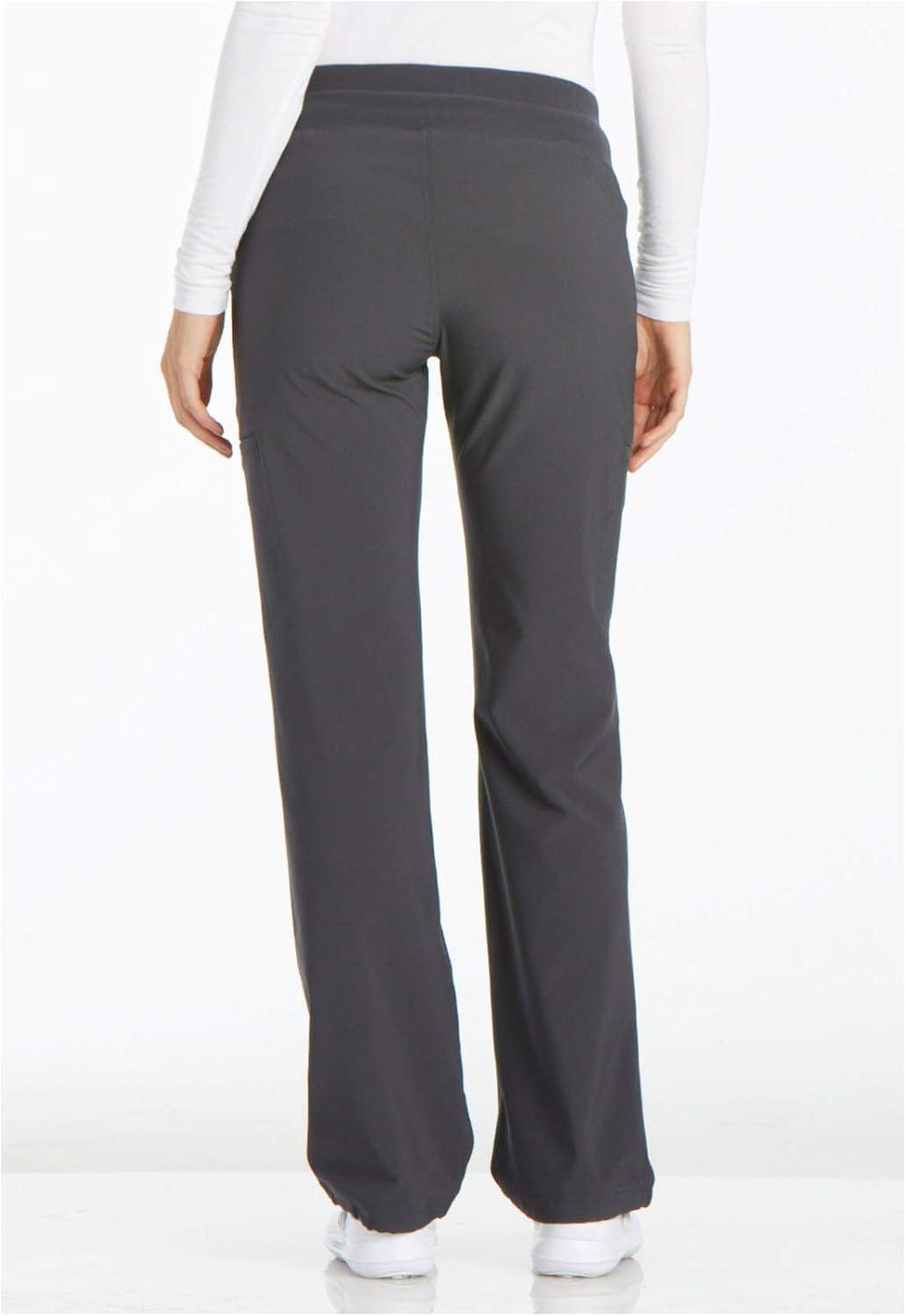 imageCherokee Womens Scrub Set Contemporary Fit Mid Rise 6 Pocket Straight Leg Pant CK002 and 4 Pocket VNeck Top CK605Pewter