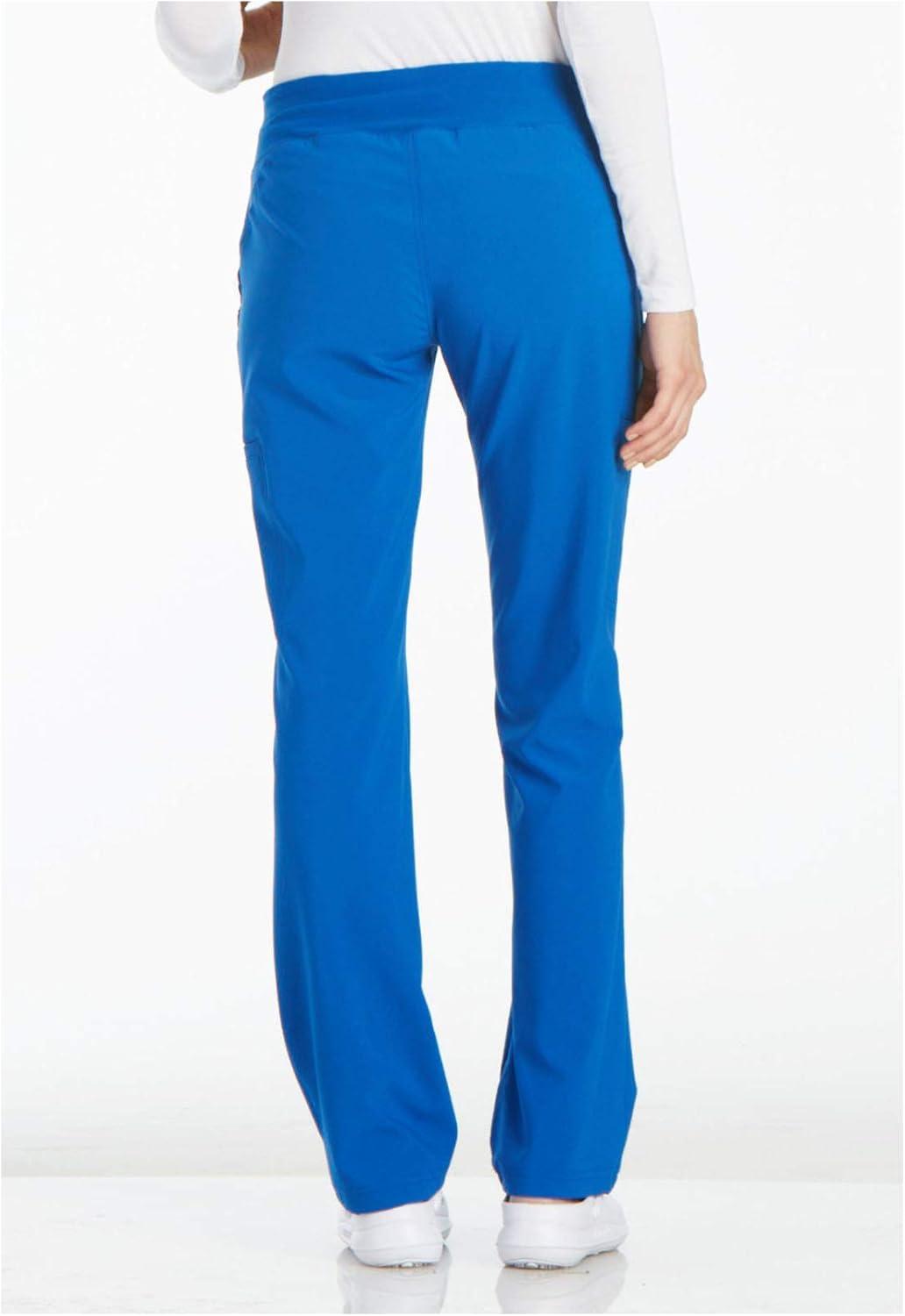 imageCherokee Womens Scrub Set Contemporary Fit Mid Rise 6 Pocket Straight Leg Pant CK002 and 4 Pocket VNeck Top CK605Royal
