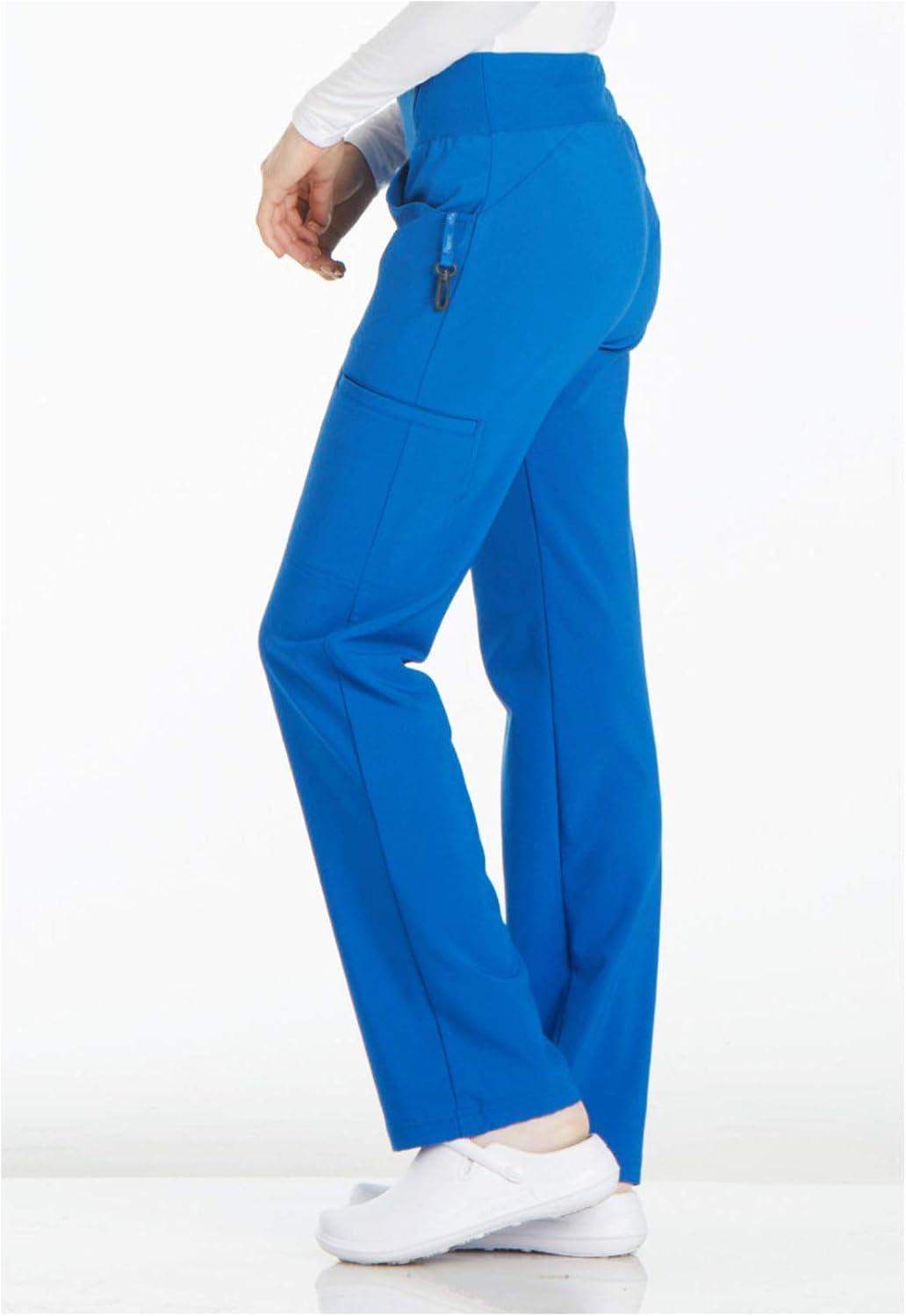 imageCherokee Womens Scrub Set Contemporary Fit Mid Rise 6 Pocket Straight Leg Pant CK002 and 4 Pocket VNeck Top CK605Royal
