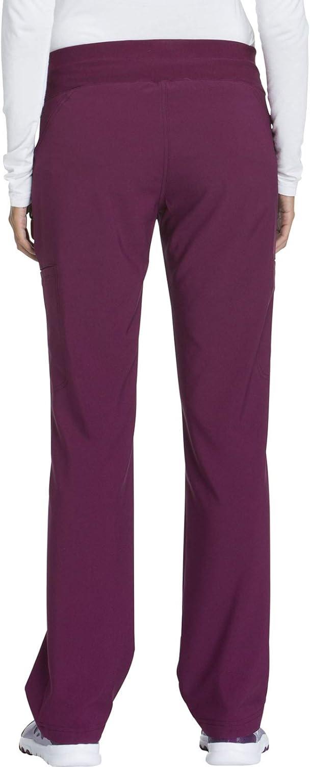 imageCherokee Womens Scrub Set Contemporary Fit Mid Rise 6 Pocket Straight Leg Pant CK002 and 4 Pocket VNeck Top CK605Wine