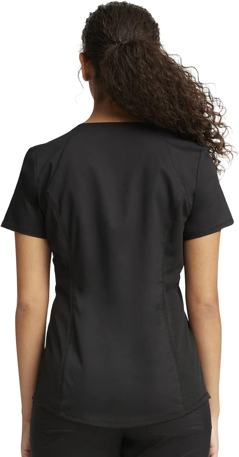 imageCherokee Womens Scrub Set Modern Classic Fit VNeck Scrub Top WW601 with Natural Rise Jogger amp Elasticized Waistband WW011Black
