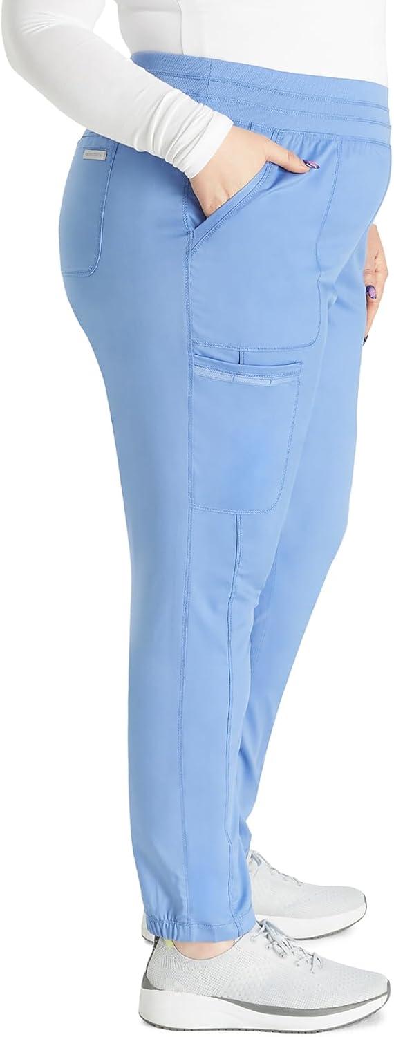 imageCherokee Womens Scrub Set Modern Classic Fit VNeck Scrub Top WW601 with Natural Rise Jogger amp Elasticized Waistband WW011Ciel