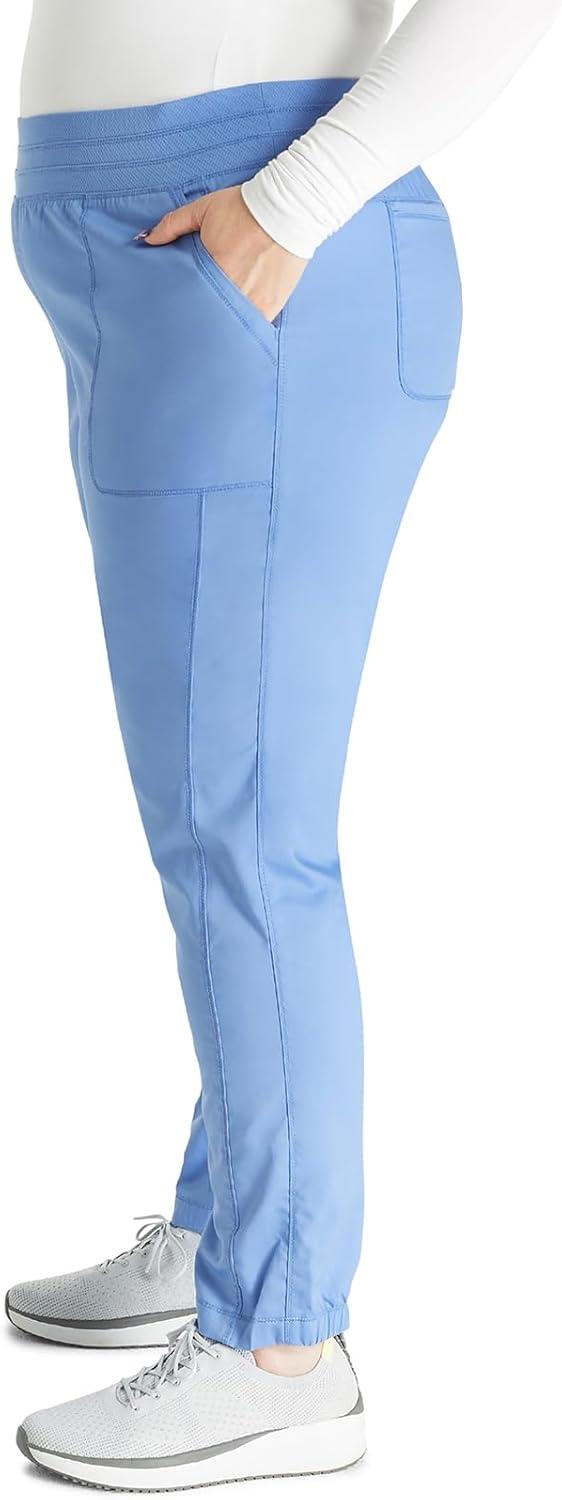imageCherokee Womens Scrub Set Modern Classic Fit VNeck Scrub Top WW601 with Natural Rise Jogger amp Elasticized Waistband WW011Ciel