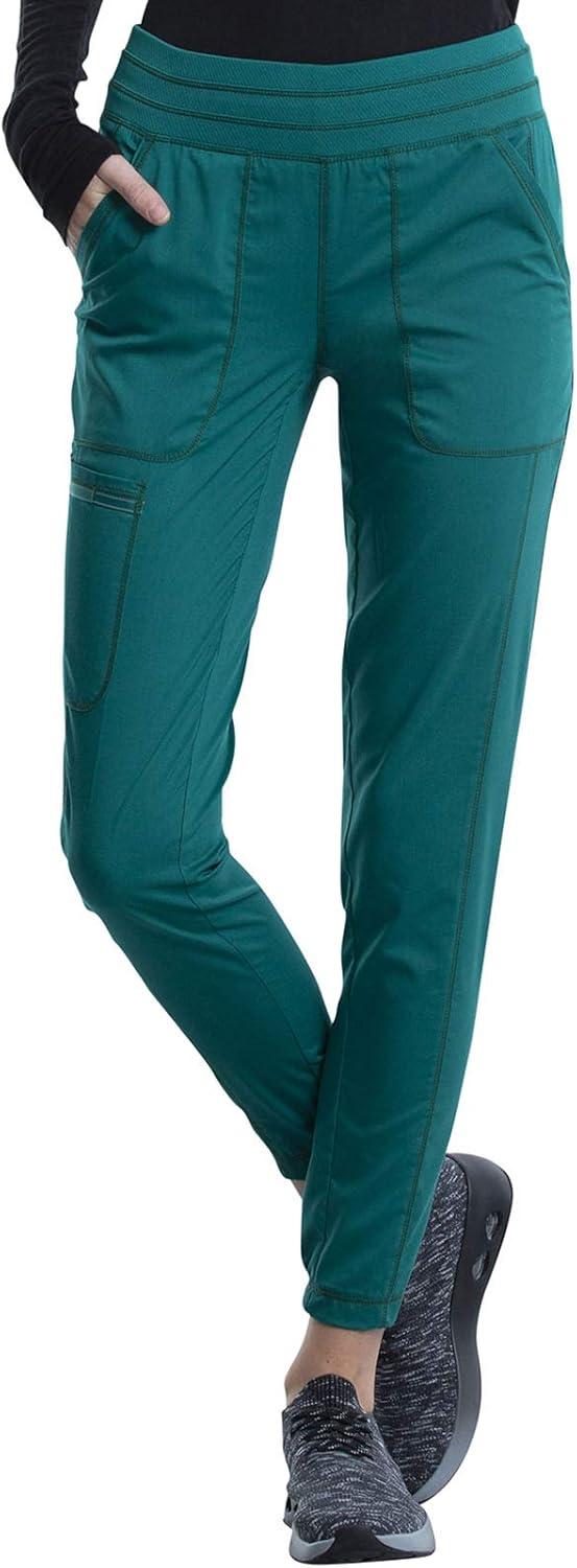 imageCherokee Womens Scrub Set Modern Classic Fit VNeck Scrub Top WW601 with Natural Rise Jogger amp Elasticized Waistband WW011Hunter Green