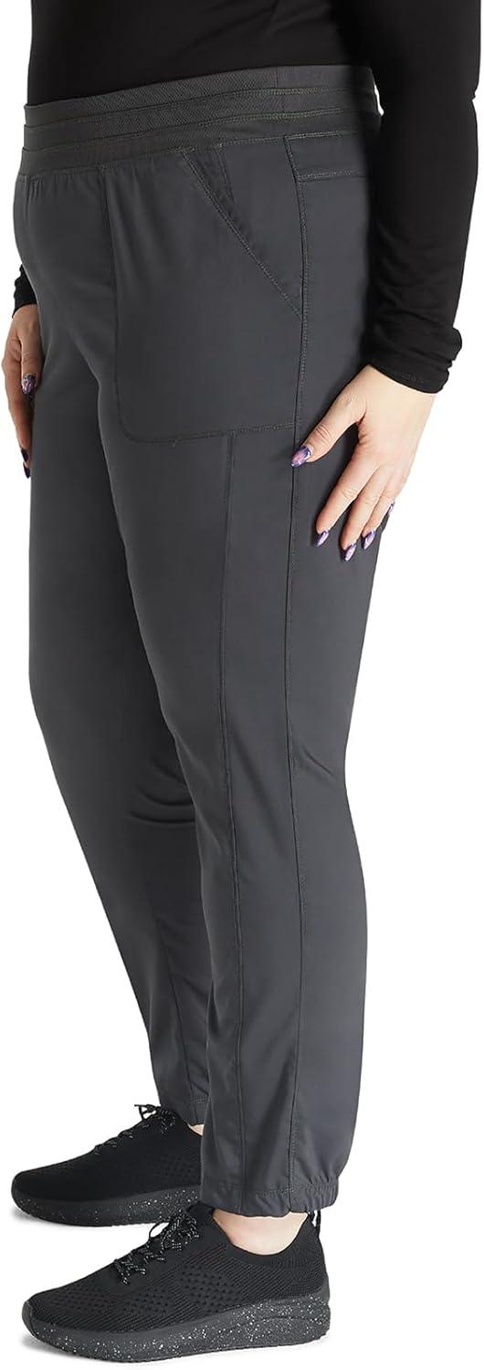 imageCherokee Womens Scrub Set Modern Classic Fit VNeck Scrub Top WW601 with Natural Rise Jogger amp Elasticized Waistband WW011Pewter