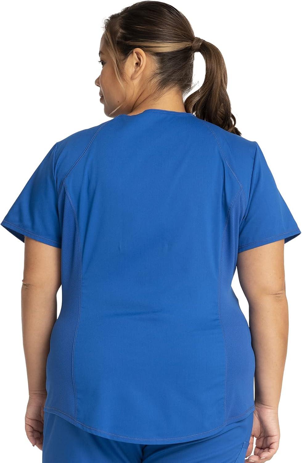 imageCherokee Womens Scrub Set Modern Classic Fit VNeck Scrub Top WW601 with Natural Rise Jogger amp Elasticized Waistband WW011Royal