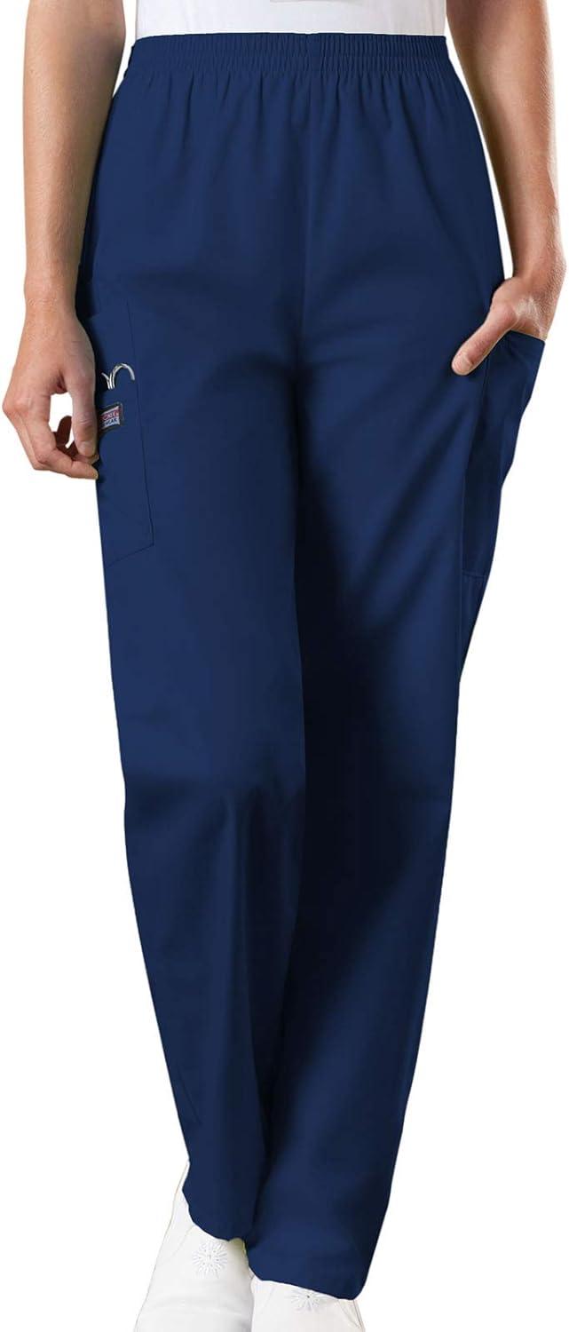 imageCherokee Womens Scrub Set VNeck Dolman Sleeve Top amp PullOn Cargo Pant with Elastic Waist amp Fade Resistant Fabric CK00043CNavy