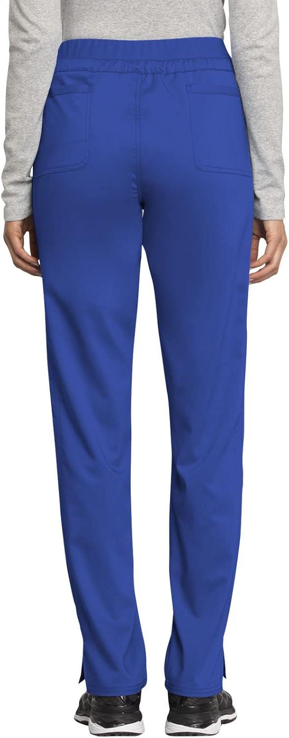 imageCherokee Womens Scrub Set VNeck Knit Panel Scrub Top WW2875 Mid Rise Tapered Leg Drawstring Scrub Pant WW105Royal