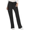 Cherokee Scrub Set For Women Modern Classic Fit 3 Pockets V-Neck Top WW620 with 5 Pockets Moderate Flare Leg Pant WW120(Black)