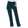 Cherokee Scrub Set For Women Modern Classic Fit 3 Pockets V-Neck Top WW620 with 5 Pockets Moderate Flare Leg Pant WW120(Caribbean Blue)
