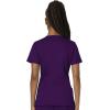 Cherokee Scrub Set For Women Modern Classic Fit 3 Pockets V-Neck Top WW620 with 5 Pockets Moderate Flare Leg Pant WW120(Eggplant)