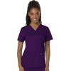 Cherokee Scrub Set For Women Modern Classic Fit 3 Pockets V-Neck Top WW620 with 5 Pockets Moderate Flare Leg Pant WW120(Eggplant)