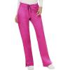 Cherokee Scrub Set For Women Modern Classic Fit 3 Pockets V-Neck Top WW620 with 5 Pockets Moderate Flare Leg Pant WW120(Electric Pink)