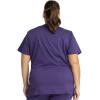 Cherokee Scrub Set For Women Modern Classic Fit 3 Pockets V-Neck Top WW620 with 5 Pockets Moderate Flare Leg Pant WW120(Grape)