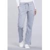 Cherokee Scrub Set For Women Modern Classic Fit 3 Pockets V-Neck Top WW620 with 5 Pockets Moderate Flare Leg Pant WW120(Grey)