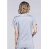 Cherokee Scrub Set For Women Modern Classic Fit 3 Pockets V-Neck Top WW620 with 5 Pockets Moderate Flare Leg Pant WW120(Grey)
