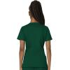 Cherokee Scrub Set For Women Modern Classic Fit 3 Pockets V-Neck Top WW620 with 5 Pockets Moderate Flare Leg Pant WW120(Hunter Green)