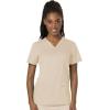 Cherokee Scrub Set For Women Modern Classic Fit 3 Pockets V-Neck Top WW620 with 5 Pockets Moderate Flare Leg Pant WW120(Khaki)