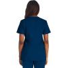Cherokee Scrub Set For Women Modern Classic Fit 3 Pockets V-Neck Top WW620 with 5 Pockets Moderate Flare Leg Pant WW120(Navy)