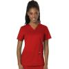 Cherokee Scrub Set For Women Modern Classic Fit 3 Pockets V-Neck Top WW620 with 5 Pockets Moderate Flare Leg Pant WW120(Red)