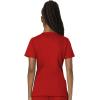 Cherokee Scrub Set For Women Modern Classic Fit 3 Pockets V-Neck Top WW620 with 5 Pockets Moderate Flare Leg Pant WW120(Red)