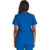 Cherokee Scrub Set For Women Modern Classic Fit 3 Pockets V-Neck Top WW620 with 5 Pockets Moderate Flare Leg Pant WW120(Royal)