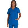 Cherokee Scrub Set For Women Modern Classic Fit 3 Pockets V-Neck Top WW620 with 5 Pockets Moderate Flare Leg Pant WW120(Royal)