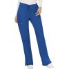 Cherokee Scrub Set For Women Modern Classic Fit 3 Pockets V-Neck Top WW620 with 5 Pockets Moderate Flare Leg Pant WW120(Royal)