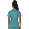 Cherokee Scrub Set For Women Modern Classic Fit 3 Pockets V-Neck Top WW620 with 5 Pockets Moderate Flare Leg Pant WW120(Teal Blue)