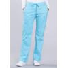Cherokee Scrub Set For Women Modern Classic Fit 3 Pockets V-Neck Top WW620 with 5 Pockets Moderate Flare Leg Pant WW120(Turquoise)