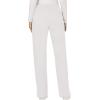 Cherokee Scrub Set For Women Modern Classic Fit 3 Pockets V-Neck Top WW620 with 5 Pockets Moderate Flare Leg Pant WW120(White)