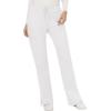 Cherokee Scrub Set For Women Modern Classic Fit 3 Pockets V-Neck Top WW620 with 5 Pockets Moderate Flare Leg Pant WW120(White)