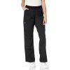 Cherokee Scrub Set For Women, Modern Classic Fit Mock Wrap Top WW610 With Mid Rise, Straight Leg Pant WW110(Black)