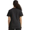 Cherokee Scrub Set For Women, Modern Classic Fit Mock Wrap Top WW610 With Mid Rise, Straight Leg Pant WW110(Black)