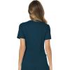 Cherokee Scrub Set For Women, Modern Classic Fit Mock Wrap Top WW610 With Mid Rise, Straight Leg Pant WW110(Caribbean Blue)