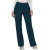 Cherokee Scrub Set For Women, Modern Classic Fit Mock Wrap Top WW610 With Mid Rise, Straight Leg Pant WW110(Caribbean Blue)