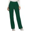 Cherokee Scrub Set For Women, Modern Classic Fit Mock Wrap Top WW610 With Mid Rise, Straight Leg Pant WW110(Hunter Green)