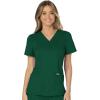 Cherokee Scrub Set For Women, Modern Classic Fit Mock Wrap Top WW610 With Mid Rise, Straight Leg Pant WW110(Hunter Green)
