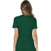Cherokee Scrub Set For Women, Modern Classic Fit Mock Wrap Top WW610 With Mid Rise, Straight Leg Pant WW110(Hunter Green)