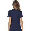 Cherokee Scrub Set For Women, Modern Classic Fit Mock Wrap Top WW610 With Mid Rise, Straight Leg Pant WW110(Navy)